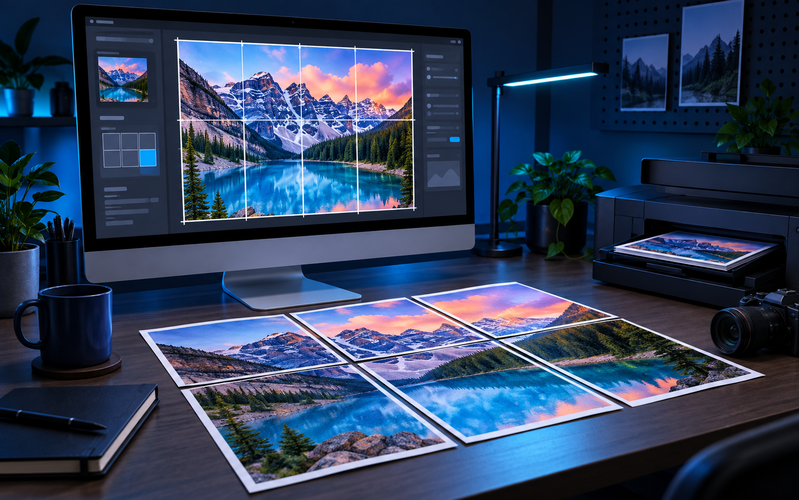 PosterSplit pour Mac affichant un flux d'affiche en mosaïque.